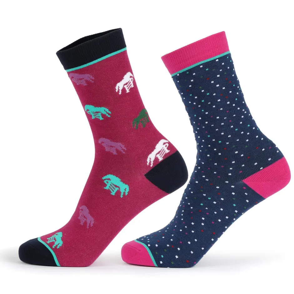 Women Shires Equestrian Aubrion Bamboo Ankle Socks 2 Pack