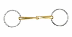 Shires Equestrian Brass Alloy Curved Loose Ring Snaffle