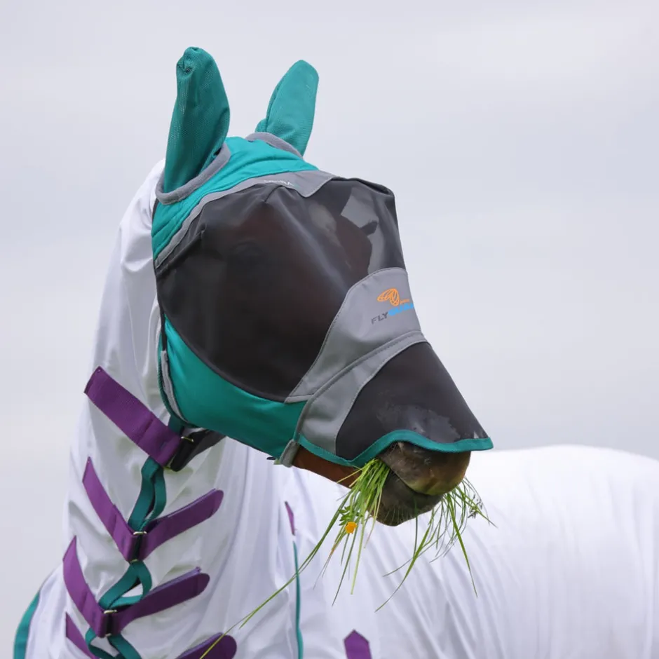 Shires Equestrian FlyGuard Pro Deluxe Fly Mask With Ears & Nose