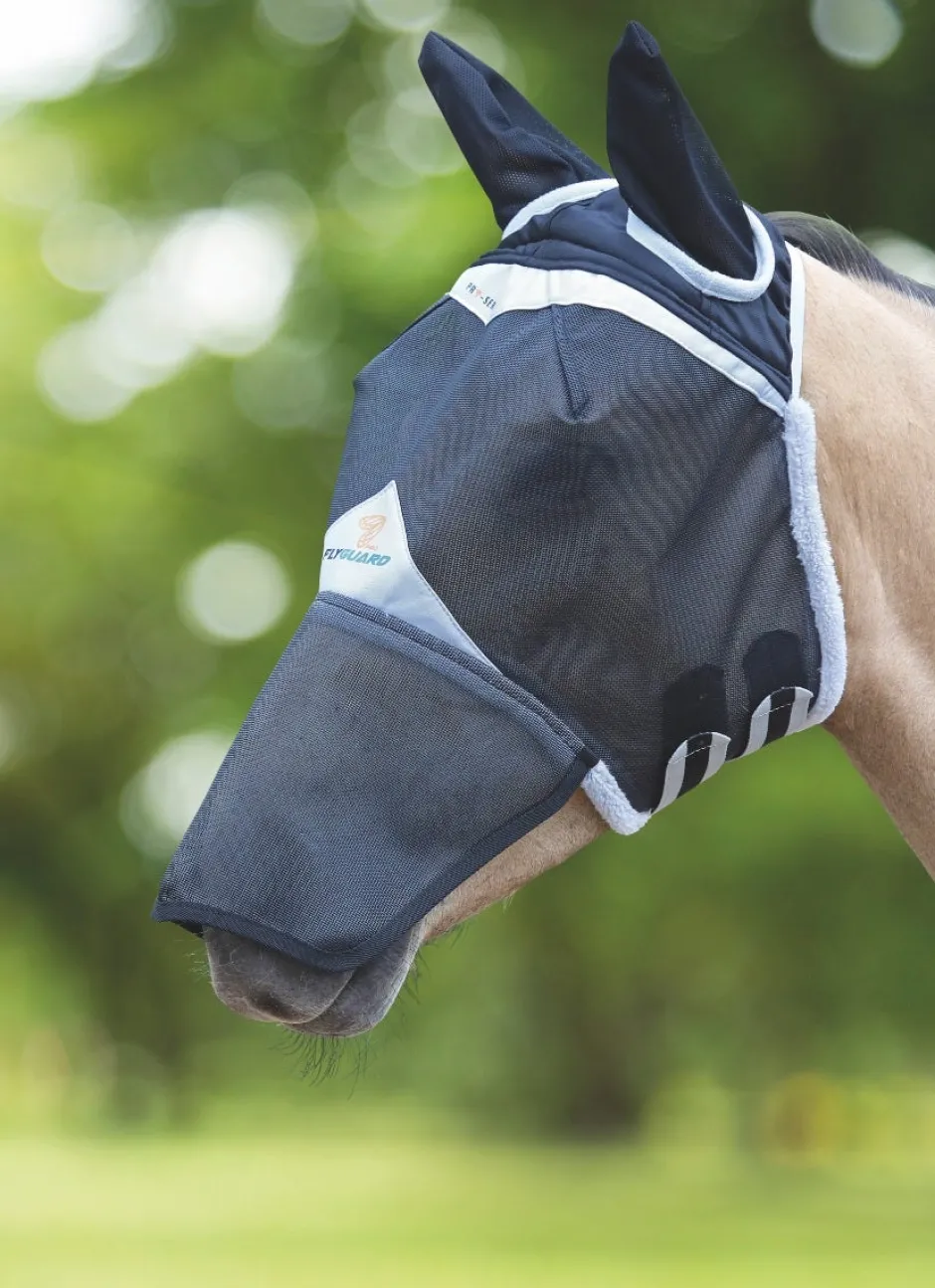 Shires Equestrian FlyGuard Pro Field Durable Fly Mask With Ears & Nose