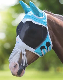 Shires Equestrian FlyGuard Pro Fine Mesh Fly Mask with Ears & Nose Fringe
